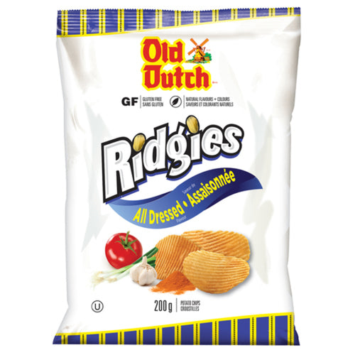 Old Dutch RIDGIES Potato Chips All Dressed 200g O Canada