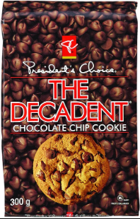 PC President's Choice THE DECADENT Chocolate Chip Cookies 300g