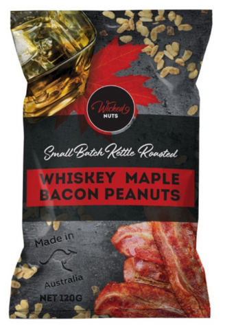 Wicked Nuts Whiskey Maple Bacon Peanuts 120g
