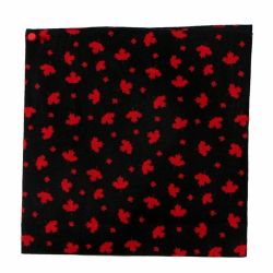 Bandana Maple Leaf Pattern Red on Black O Canada