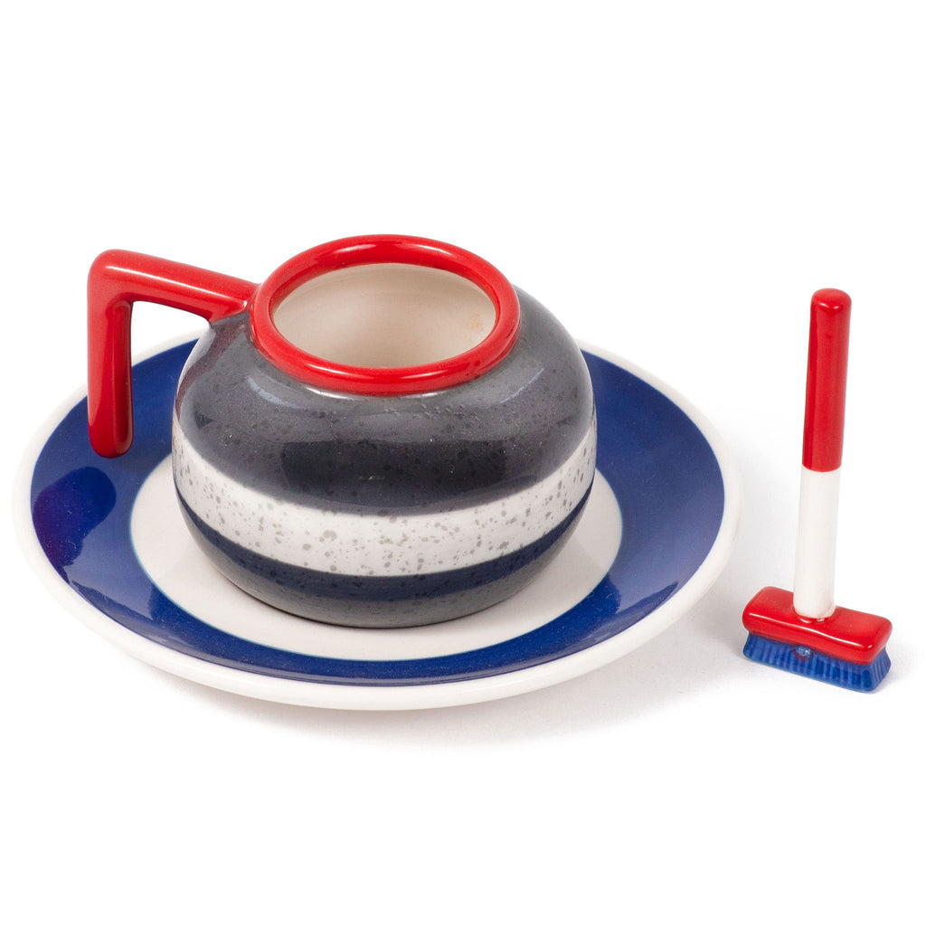 Canadian Curling Espresso shot & Saucer Set