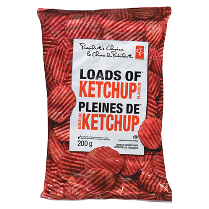 President's Choice / PC Loads of Ketchup Chips 200g-O Canada