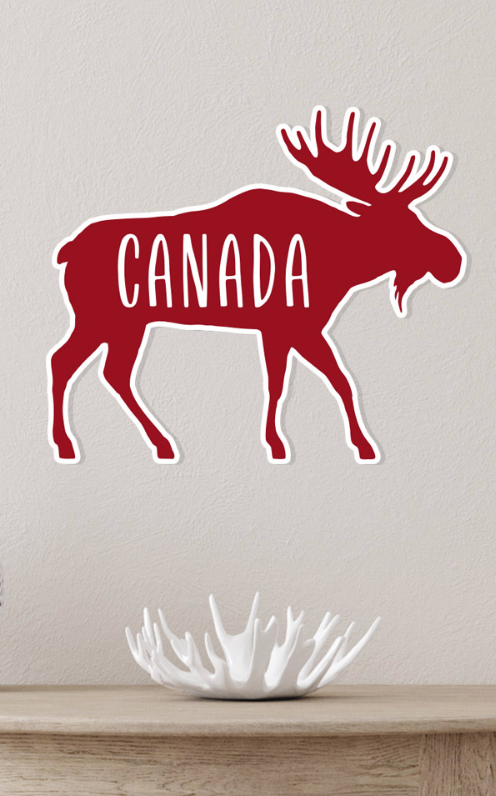 Canada Day Moose Vinyl Wall Decal