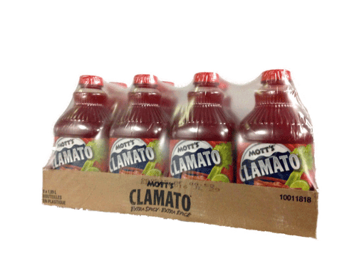 Case of 5 - Caesars! Mott's Clamato Juice - Extra Spicy 1.89L- Case of 5-O Canada