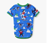 Retro Ski Dogs Blue Dog Pajama