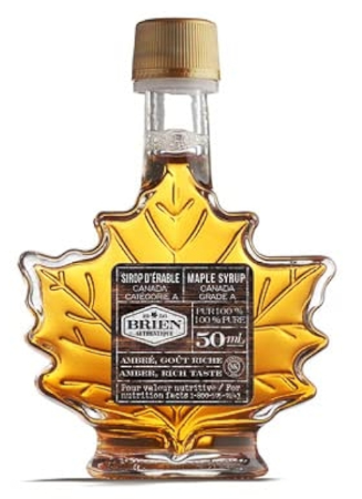 100% Pure Maple Syrup - Canada Grade A Amber - Glass Leaf Bottle