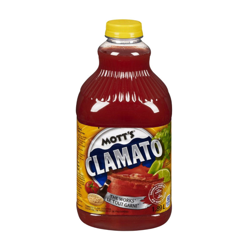 Caesars! Mott's Clamato Juice - The Works Bartenders Blend 1.89L-O Canada