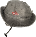 Canada Maple Leaf Adult Grey Bucket Hat with Draw String