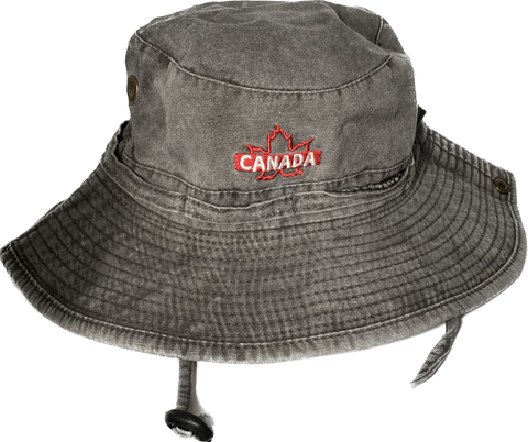 Canada Maple Leaf Adult Grey Bucket Hat with Draw String – O Canada