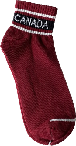 Canada Socks - Burgundy w Canada Font Unisex