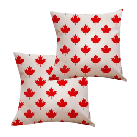 Canada Flag Maple Leaf Tiled Pillow 2-pack