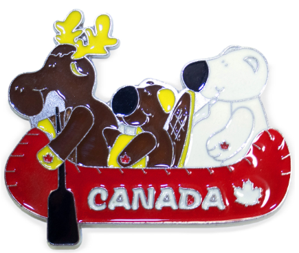 Canada Magnet - Animals in Canoe