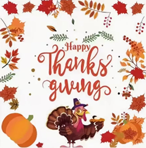 Happy Thanksgiving Harvest -  2 Ply Napkins - 20pk