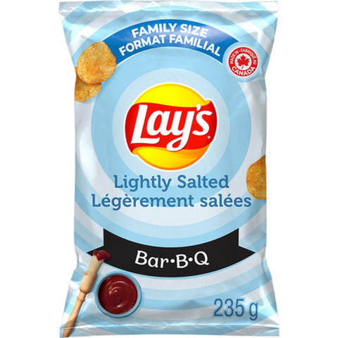 Lay's Barbecue/BBQ (Bar-B-Q) Lightly Salted Chips 235g