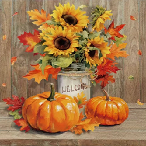 Thanksgiving Welcome Pumpkin Harvest - Dinner Napkins - 20pk