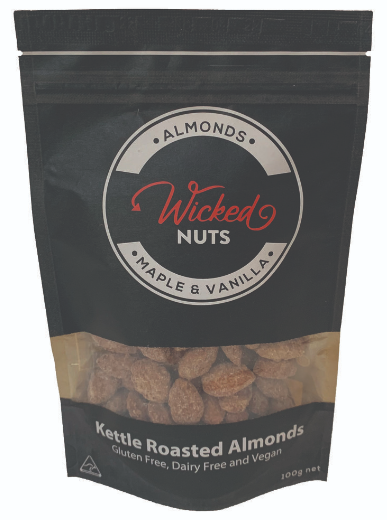 Wicked Nuts Maple and Vanilla Bean Almonds 100g