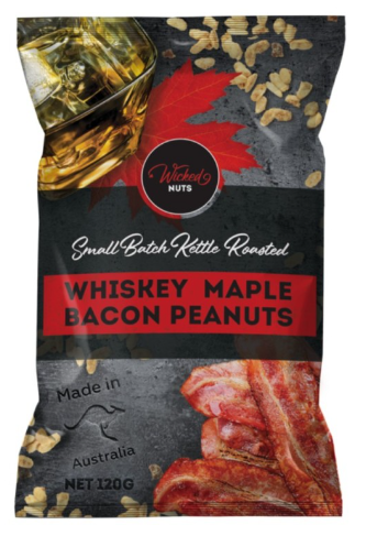 Wicked Nuts Whiskey Maple Bacon Peanuts 120g