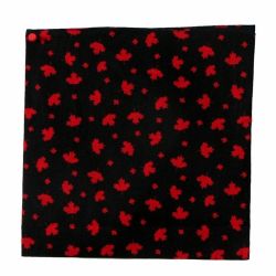Bandana Maple Leaf Pattern (Red on Black)-O Canada