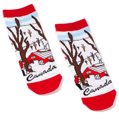 Children's Canadian Maple Syrup Can Socks