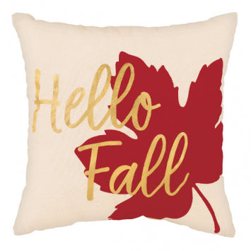 Hello Fall Fabric & Metallic 31cm Pillow