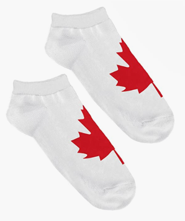 Canada Socks - White with Red Maple Leaf - Unisex