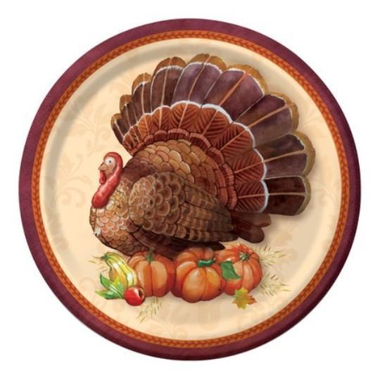 Thanksgiving Turkey Paper Dessert Plates -7 Inch-O Canada