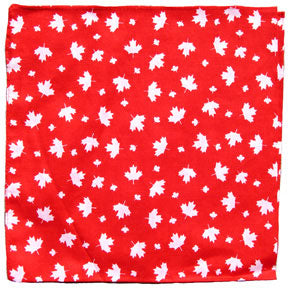 Bandana Maple Leaf Pattern (White Leaf on Red)-O Canada