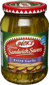 Bick's Sandwich Savers Extra Garlic 500mL-O Canada